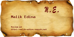 Malik Edina névjegykártya