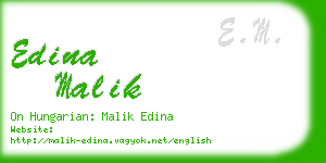 edina malik business card